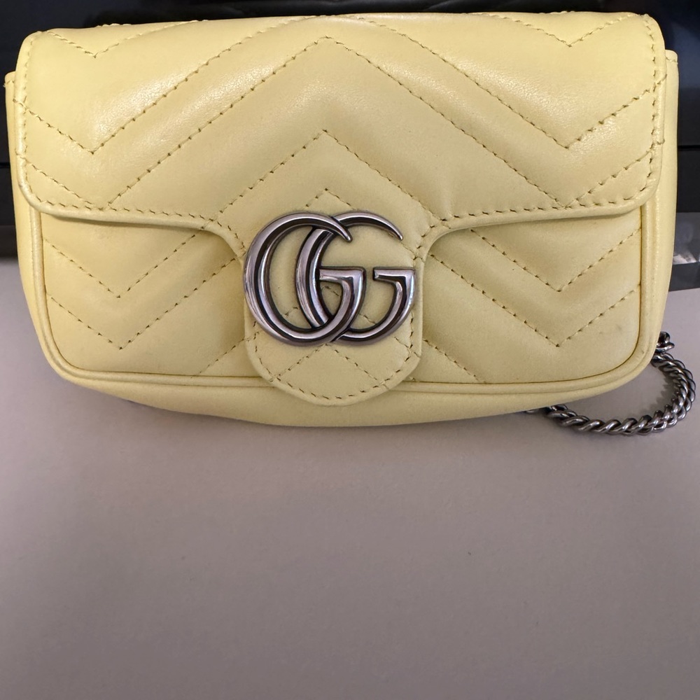 Yellow Gucci cross body bag